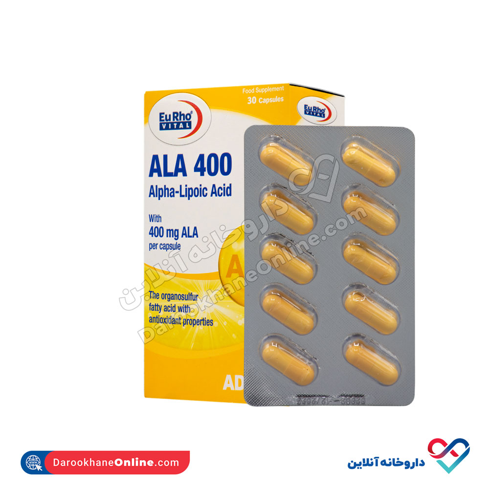 تصویر کپسول آ ال آ 400 یوروویتال 30 عددی